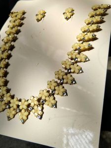 Floral Beaded Necklace &amp; Earring Set