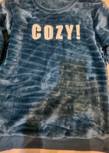 Max Cozy Blue faux fur Sweatshirt