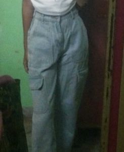 blue 6 pockets  Cargo jeans for women