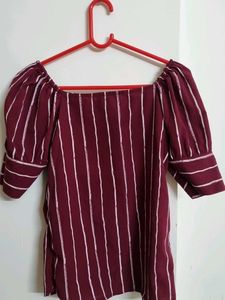 Striped Bardot Top