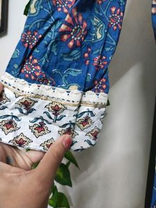Pure Cotton Hand Block Printed Blue Suit Set