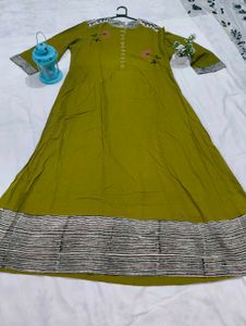 Set of 3 Kurtis - Teal, Olive, Coral - Size L