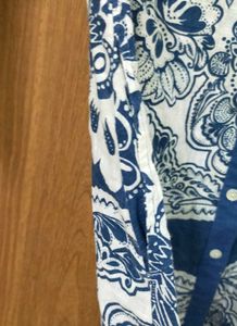 Blue &amp; White Floral Button Down Tunic