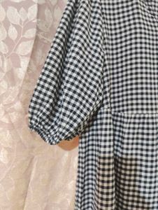 George Gingham Black &amp; White Checkered Dress