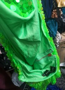 Pretty Little Thing Sequin Dress Short Green Party