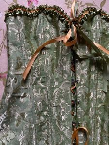 💚🌿 Elegant Sage Green Brocade Corset