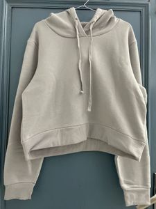 Grey Oversized Cropped Hoodie