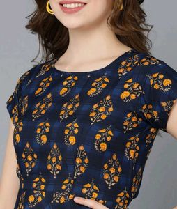 Women Fit & Flare Blue Dress