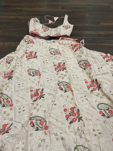 Amazing Peach Colour Lehenga+ Padded Choli