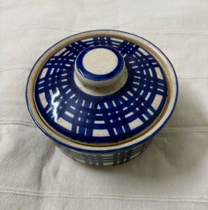 Blue Ceramic Covered Dish