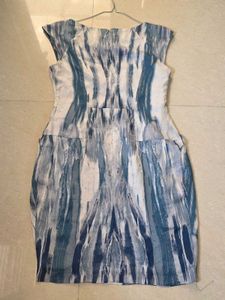 Blue &amp; White Print Dress