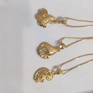 Gold Plated Chain With Gorgeous Pendant (Any2)