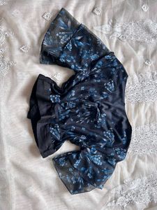 Floral Crop Ruffle Top