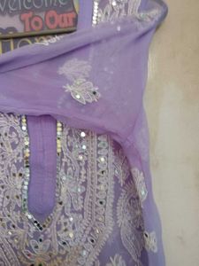 Lavender Embroidered chikankari kurta