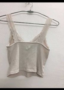 Lace Trim Ribbed Tank Top