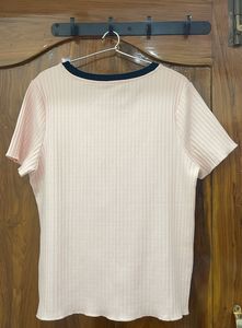 Pink Ribbed T-Shirt