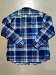 Nautica Blue Tartan Checks Casual Shirt