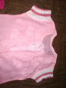 Pink Embroidered Kurti