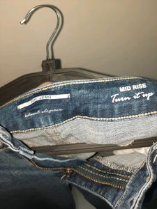 LOW WAIST BLUE DENIM JEANS