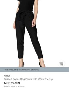 ONLY Striped Pants with Waist Tie-Up 🖤