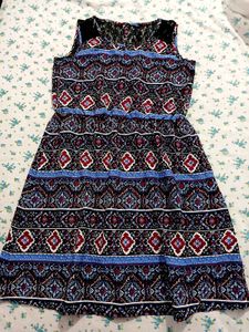 Patterned Sleeveless Dress