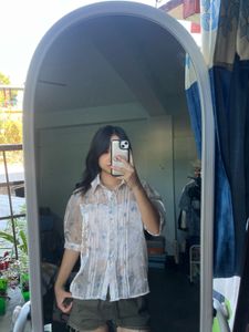 Floral Print Sheer Top