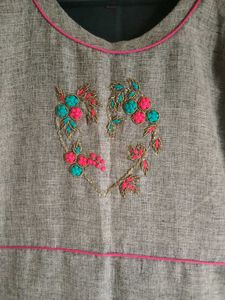 Embroidered Grey kurta