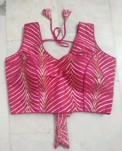Pink & Gold Leheriya Blouse