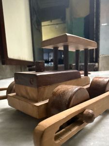 Antique Old Wooden Toy Steamroller
