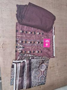 Embroidered Dress Material🤎