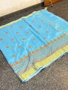 Embroidered Blue Saree