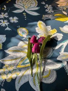 Set Of 1 Artificial Tulip Pink! With3 Xtra Flowers