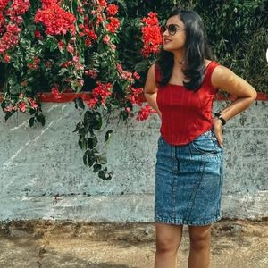 Red Corset-Like Top