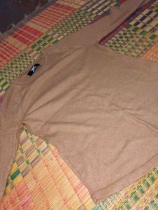 Casual Brown Knit T-Shirt