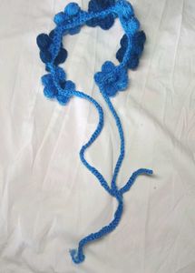 Blue Crochet Flower Headband