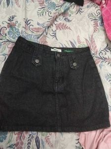 Y2k Black Denim Skirt