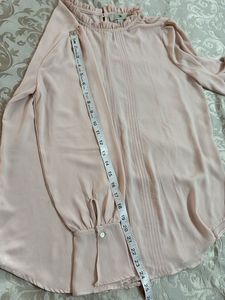 Blush Ruffle Neck Blouse