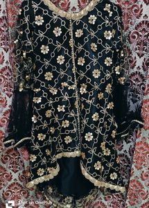 Black And Golden Lehenga