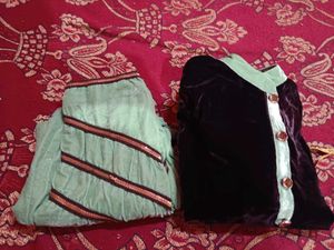 party wear winter Velvet Kurta bottom set