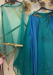 Blue &amp; Green Lehenga Choli