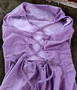 Purple Lace-Up Back Dress