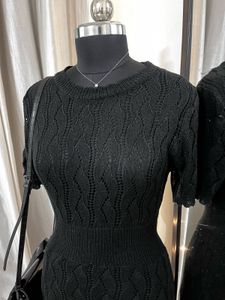 Black Crochet Dress