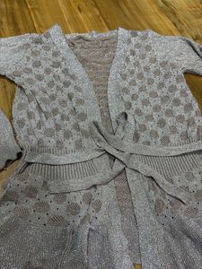 Shimmery Shrug Greyish Pink Colour