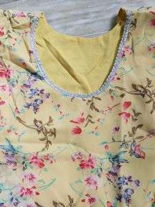 Yellow Layered Anarkali For Haldi