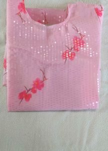 Pink Floral Sequined Kurta