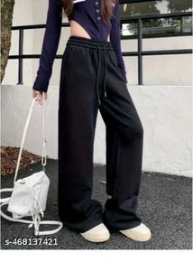 Wide Leg Black Sweatpants