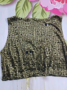 (1100)Vintage Textured Crop Top