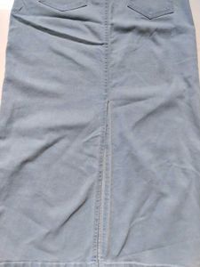 Light Wash Denim Maxi Skirt