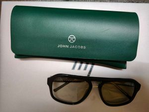 Grey Black Full Rim Square John Jacobs Sunglasses