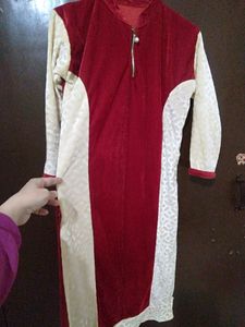 Beautiful self design velvet kurti ...